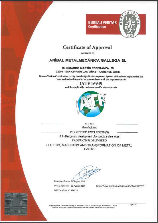 Certificado IATF